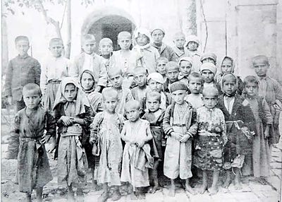 191.. Armenian orphans in the temporary orphanage in Jerusalem