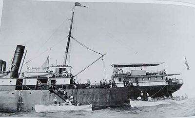 1924 two hundred fifty AGBU orphans leaving for Soviet Armenia. going from abroad ship at Jaffa