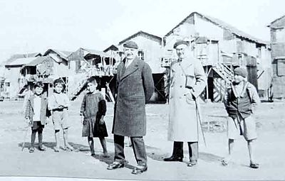 1921 Dec Levon Asadour anf Dr. Baghdasar Melkonian with children from Beirut's Quarantine neighborhood