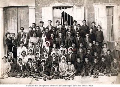 1929 61 orphans from Cezarea just arrived to Kelegian Orphanage.
