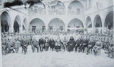 1920 Nov 22 Courtyard of the AGBU's Mersin orphanage during visit by Arshag Tchobanian