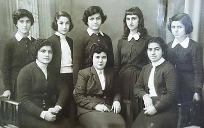 1954 Mar 29 Tarouhy-Hagopian school AGBU sub committee with Miss L. Yenikomoushian