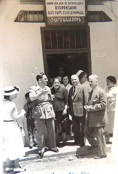 1950 Jun 22 AGBU Board member Miss Lila Karageozian visiting the AGBU dispensary in Beirut