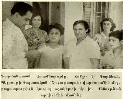 1951 Jun Dentist Dr Kardjian of AGBU Beirut Dipensary at Arm Advantist school
