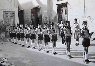 1958 Apr 18 AYA Zareh-Noubar Cubs gathering at the club Baloo ... Akela Koharig Badjakian