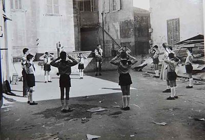 1958 Apr 18. AYA Zareh-Noubar Cubs trainings Group leader Ara Kerkyasharian and Akela Koharig Badjakian