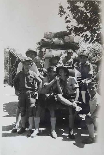 1945 Aug 13 AGBU-AYA Scout camp in Meyrouba on the road
