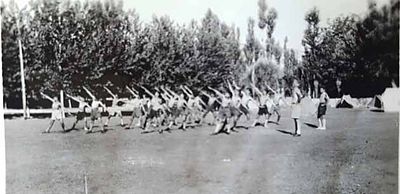 1945 Aug 13 Morning exercise AGBU-AYA Zareh NoubarScout camp in Meyrouba