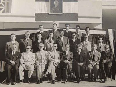 1953 Jul 5 AGBU Hovagimian-Manoug Sec school 1st graduates and the teaching staff