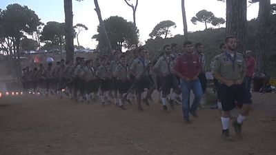 2015 Aug 29 AGBU AYA Antelias scouts Summer camp Bonfire Ayroun