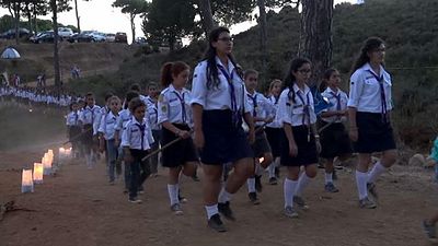 2015 Aug 29 AGBU AYA Antelias scouts Summer camp Bonfire Ayroun